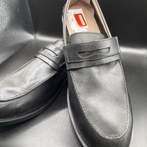 All Saints Black Leather Slip-On Loafers